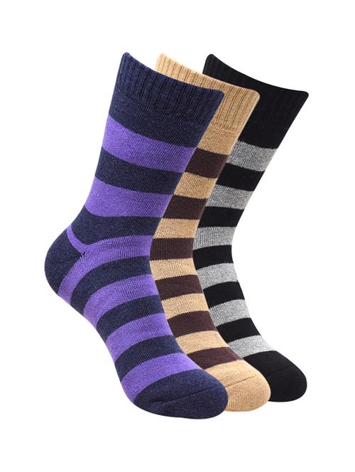 set of 3 multi colored cotton knee length sock - 16291880 - Very Small Image - 1