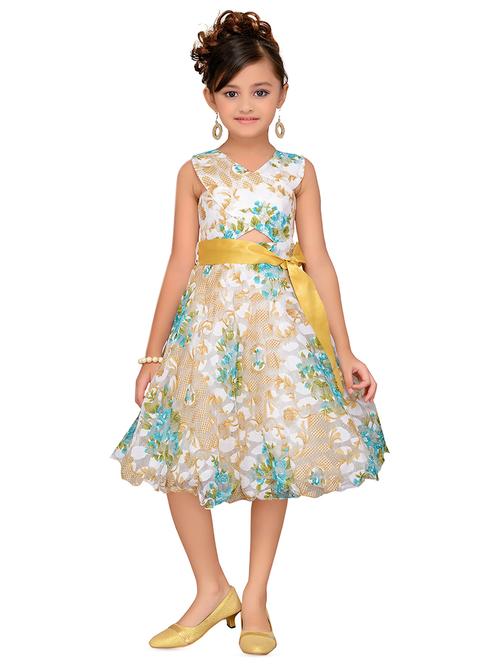 v neck floral printed frock - 16291904 - Very Small Image - 1