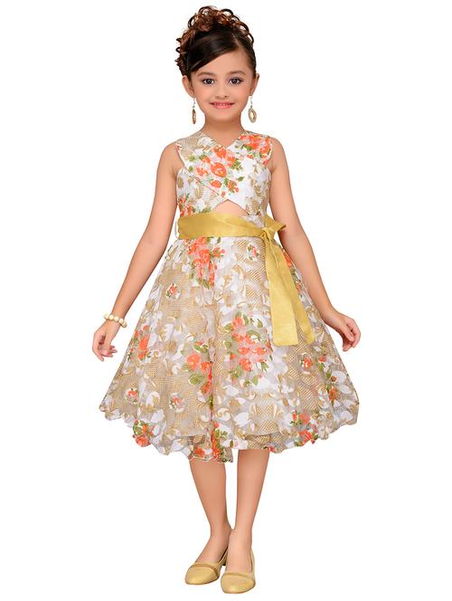 v neck floral printed frock - 16291905 - Very Small Image - 1