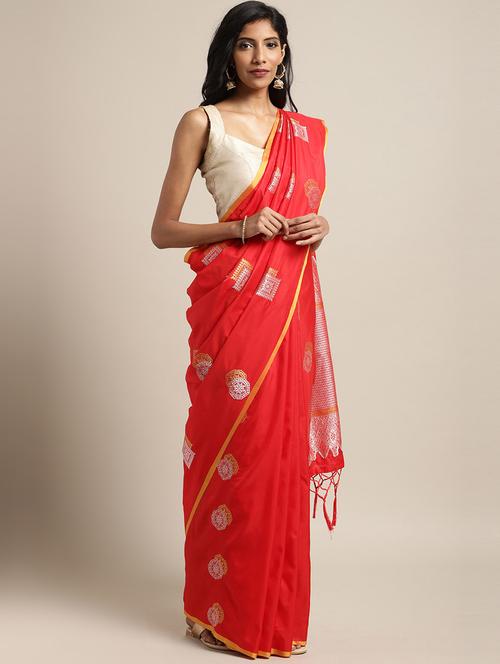 self design woven saree with blouse - 16291913 - Very Small Image - 1