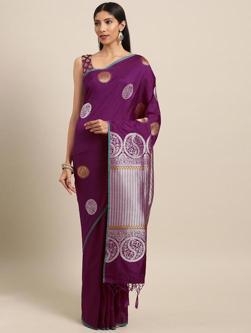 conversational woven saree with blouse - 16291920 - Very Small Image - 1