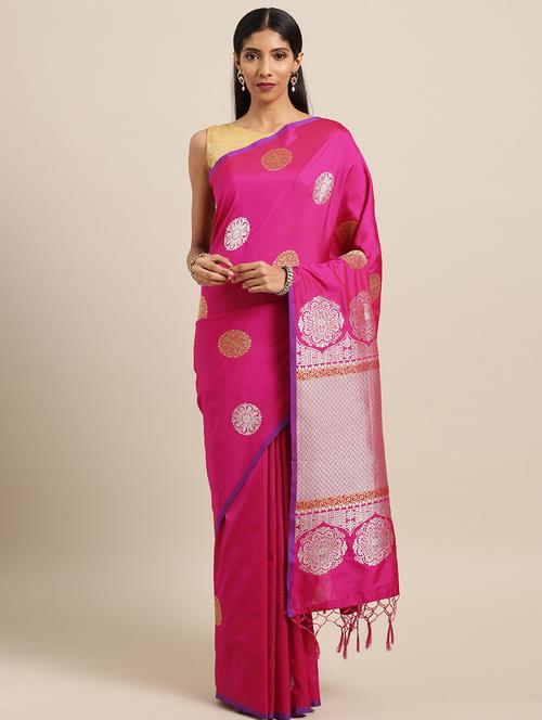 conversational woven saree with blouse - 16291931 - Very Small Image - 1