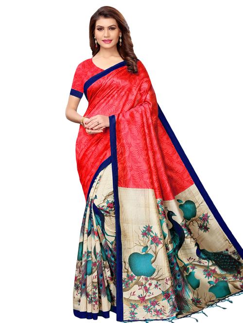 half & half mysore silk saree with blouse - 16292616 - Very Small Image - 1
