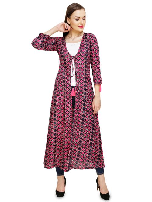 tie front tassel trim shrug - 16293163 - Very Small Image - 1