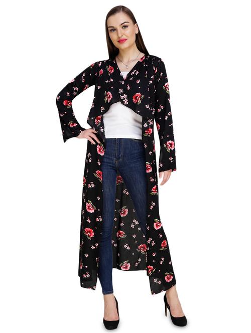 slit sleeved floral shrug - 16293167 - Very Small Image - 1