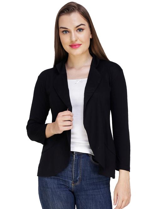 lapel neck solid shrug - 16293177 - Very Small Image - 1