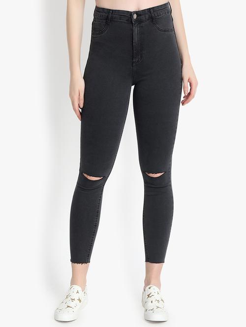 knee slit cropped jeans - 16293223 - Very Small Image - 1