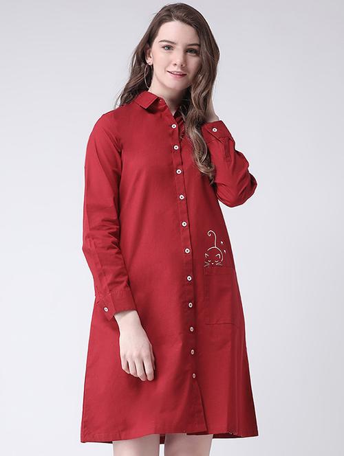 quirky print pocket patch shirt dress - 16293420 - Very Small Image - 1