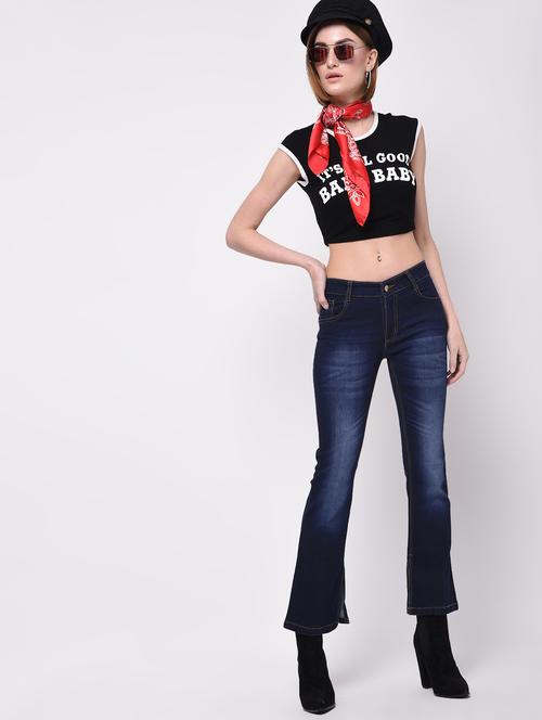 stone washed boot cut jeans - 16293618 - Very Small Image - 1