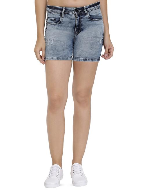 distressed denim shorts - 16293941 - Very Small Image - 1