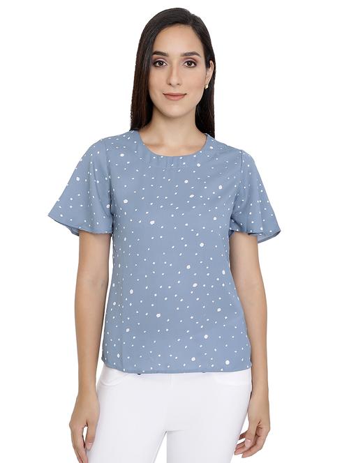 flared sleeved round neck top - 16293960 - Very Small Image - 1