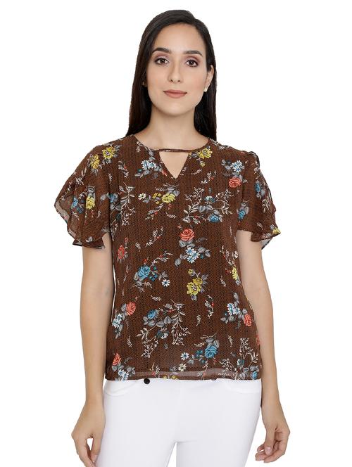 ruffle sleeved floral top - 16293963 - Very Small Image - 1