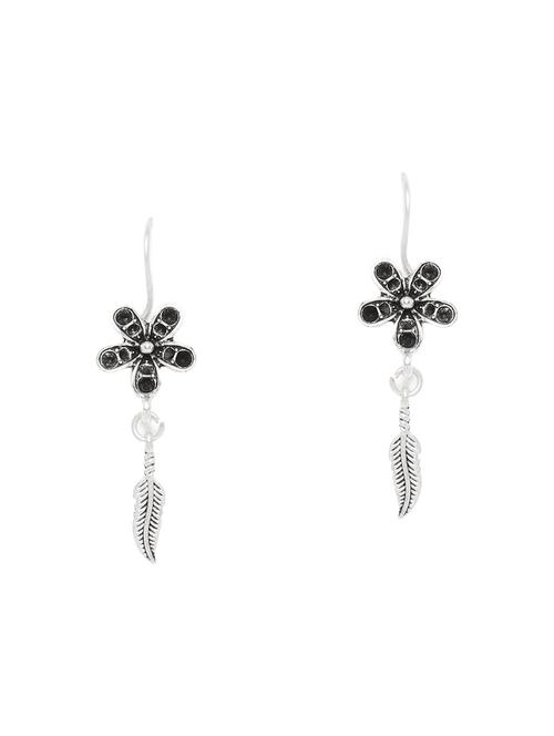 silver metal drop earring - 16294351 - Very Small Image - 1