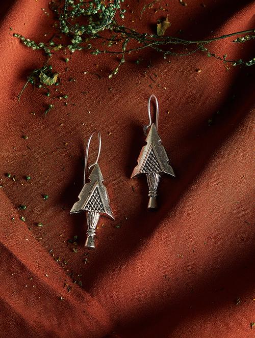 silver metal drop earring - 16294396 - Very Small Image - 1
