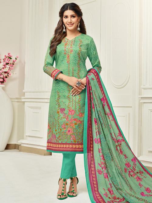 embroidered unstitched straight pant suit - 16294955 - Very Small Image - 1