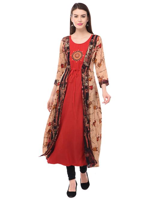 conversational a-line kurta - 16295086 - Very Small Image - 1