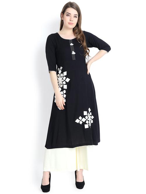 embroidered a-line kurta - 16295193 - Very Small Image - 1