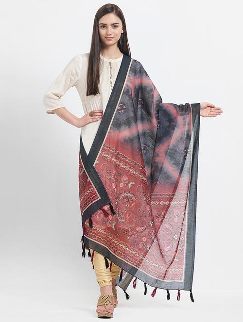 printed dupatta with tassels - 16295668 - Very Small Image - 1