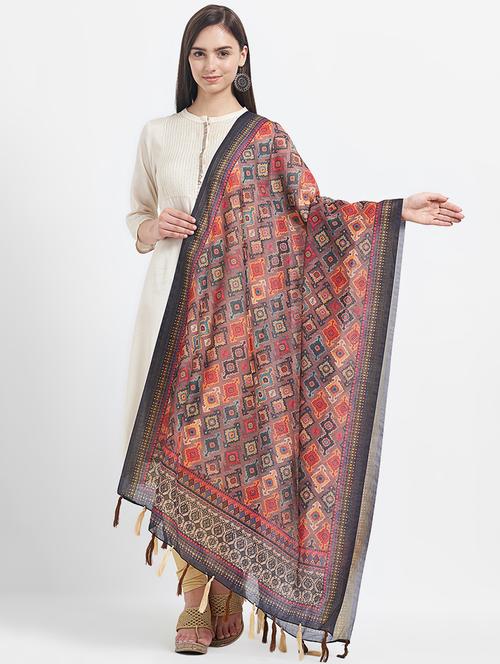 ikat printed dupatta - 16295671 - Very Small Image - 1