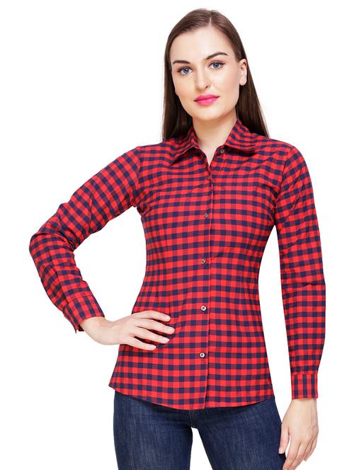 collar neck chekered shirt - 16295740 - Very Small Image - 1