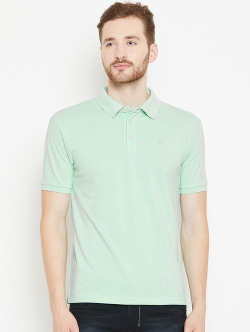 light green solid polo t-shirt - 16296151 - Very Small Image - 1