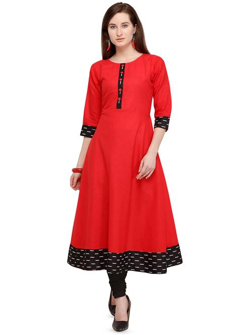 contrast a-line kurta - 16297466 - Very Small Image - 1