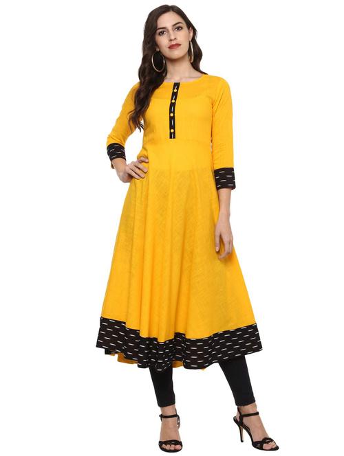 contrast a-line kurta - 16297467 - Very Small Image - 1