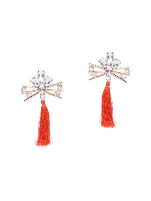 orange metal drop earring - 16298008 - Very Small Image - 1