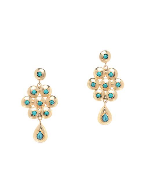gold metal drop earring - 16298027 - Very Small Image - 1
