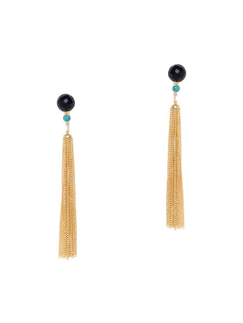 gold metal drop earring - 16298031 - Very Small Image - 1