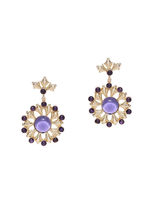 gold metal drop earring - 16298032 - Very Small Image - 1