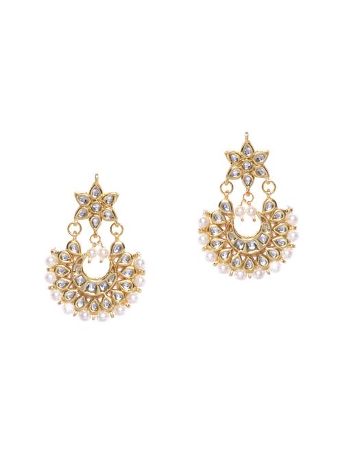 gold metal drop earring - 16298034 - Very Small Image - 1