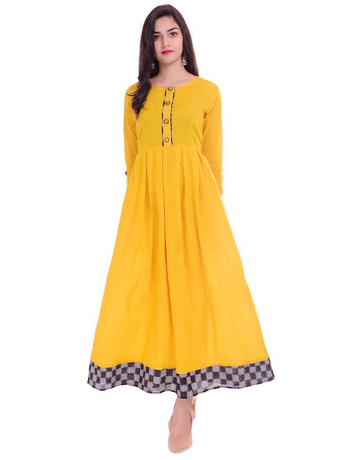 printed hem flared kurta - 16298579 - Very Small Image - 1