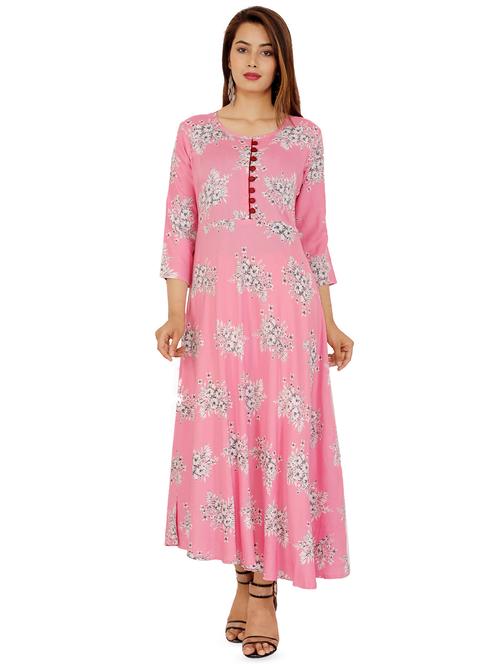 floral a-line kurta - 16298632 - Very Small Image - 1