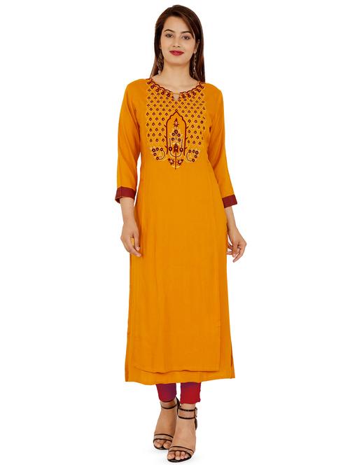 embroidered straight kurta - 16298656 - Very Small Image - 1