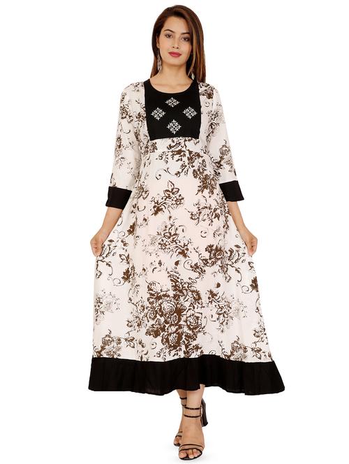 floral a-line ruffle kurta - 16298671 - Very Small Image - 1