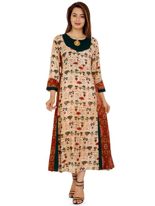 floral a-line kurta - 16298674 - Very Small Image - 1