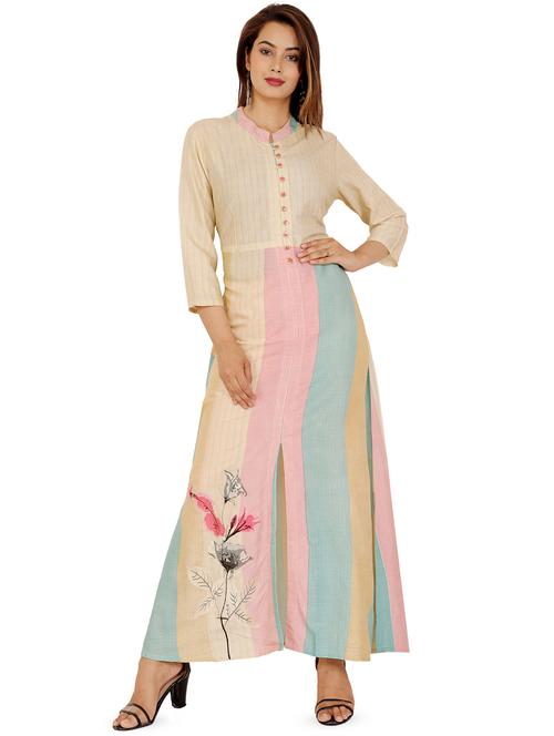 color block a-line kurta - 16298677 - Very Small Image - 1