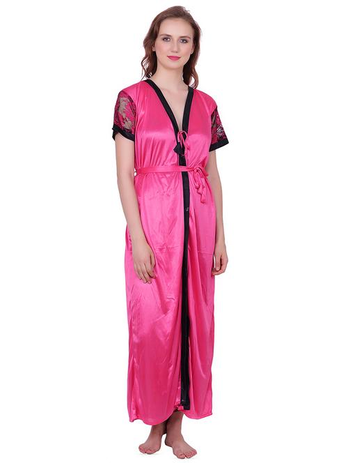 floral lace sleeved robe - 16298729 - Very Small Image - 1