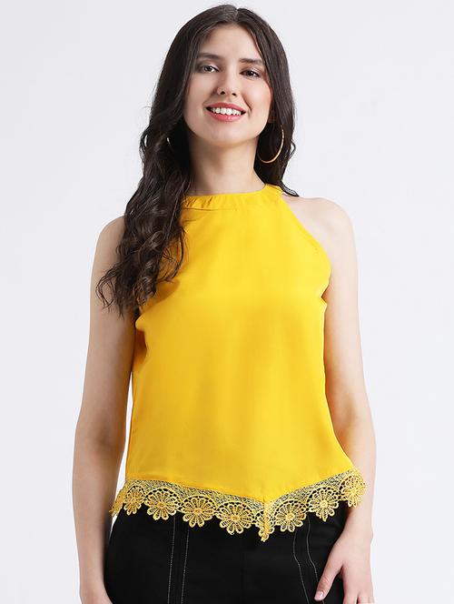 laced hem sleeveless top - 16298838 - Very Small Image - 1