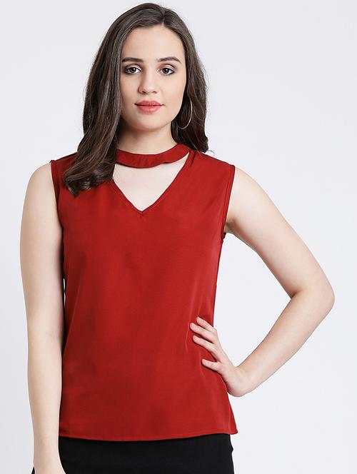 keyhole back choker neck top - 16298858 - Very Small Image - 1