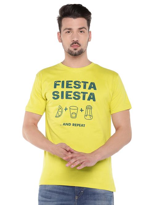 yellow typographic chest print t-shirt - 16299065 - Very Small Image - 1