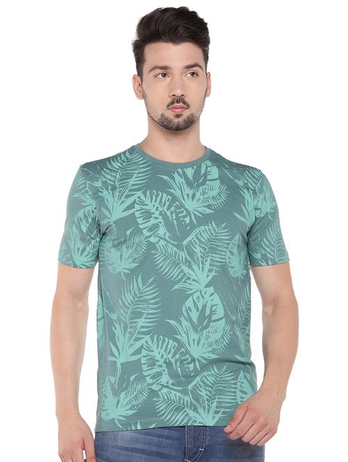 green all over tropical print t-shirt - 16299093 - Very Small Image - 1