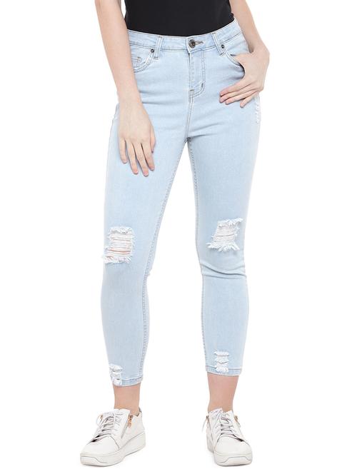 distressed cropped jeans - 16299126 - Very Small Image - 1