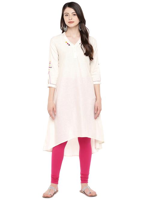 high-low a-line solid kurta - 16299137 - Very Small Image - 1
