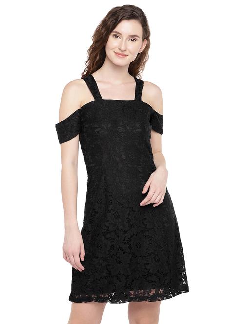 floral laced a-line dress - 16299210 - Very Small Image - 1