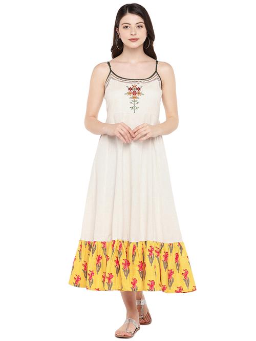 cami neck contrast neck a-line dress - 16299224 - Very Small Image - 1
