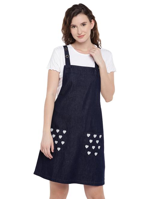 embroidered pocket patch pinafore dress - 16299230 - Very Small Image - 1