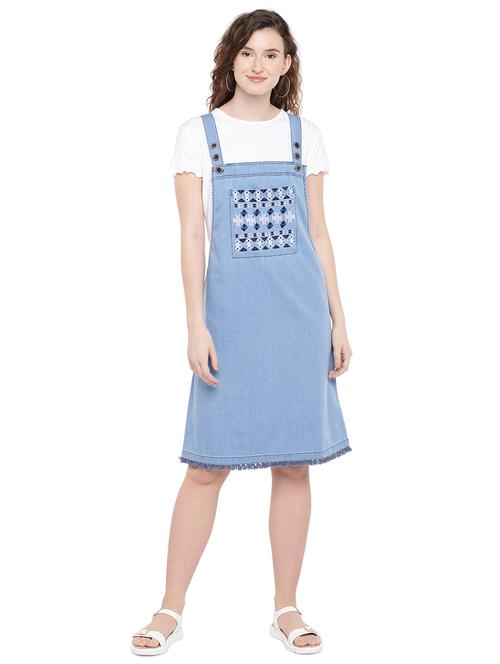 embroidered pocket patch pinafore dress - 16299234 - Very Small Image - 1