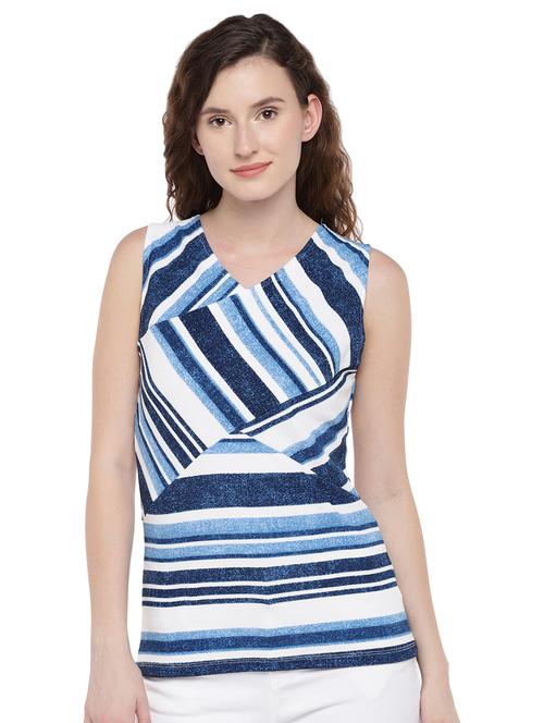 crossover striped sleeveless top - 16299257 - Very Small Image - 1